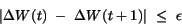 \begin{displaymath}
\vert \Delta W(t)~-~\Delta W(t+1) \vert ~\leq~ \epsilon
\end{displaymath}