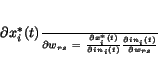 \begin{displaymath}
\frac{\partial x_{i}^{*}(t)}{\partial w_{rs}}~=~
\frac{\p...
...artial in_{i}(t)}
\frac{\partial in_{i}(t)}{\partial w_{rs}}
\end{displaymath}