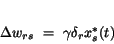 \begin{displaymath}
\Delta w_{rs}~=~\gamma \delta_{r}x_{s}^{*}(t)
\end{displaymath}