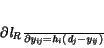 \begin{displaymath}
\frac{\partial\it l_{R}}{\partial\it y_{\it ij}} =
\it h_{i}\rm (\it d_{j}-y_{\it ij}\rm )
\end{displaymath}
